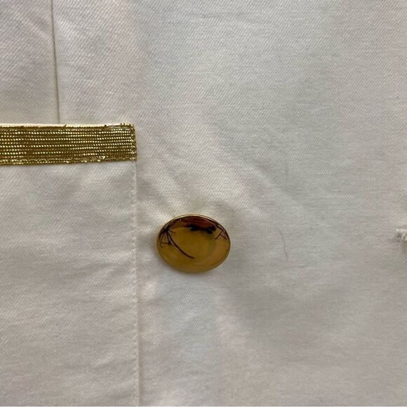 Vintage Lillie Rubin Ivory and Gold Double Breasted Blazer Size 10 Made in USA - Picture 12 of 14